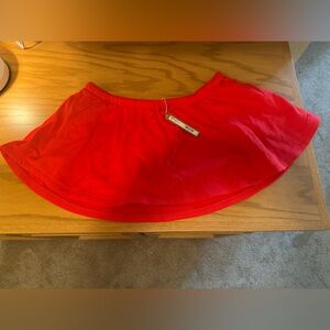 SKIMS Cotton Fleece Mini Skirt Color Ruby